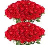 GSZCCZS Exotic Dried Flower Bouquet Beautiful Roses, 60 Pcs Artificial Flower Bouquet, Suitable for Wedding Center, Bridal Bouquet, Mother's Day Valentine's Day, Home Decor(White)