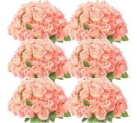 GSZCCZS Exotic Dried Flower Bouquet Charming Roses, 50 Artificial Flowers, Suitable for Family Wedding Centerpiece Party Decorations (No Vase)(White)