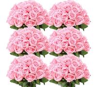 GSZCCZS Exotic Dried Flower Bouquet Charming Roses, 50 Artificial Flowers, Suitable for Family Wedding Centerpiece Party Decorations (No Vase)(White)