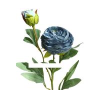 GSZCCZS Exotic Dried Flower Bouquet Vivid Rose Stem with Bud, Artificial Bouquet with 5 Pcs Branches, Suitable for Table Center, Vintage Home Floral Decoration Arrangement (NO VASE)(Blue)