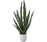 GSZCCZS Exotic Dried Flower Bouquet Yellow/Green Artificial Snake Plant, 28 Inch Artificial Sansevieria in Pot for Indoor Home Office Table Decoration(Yellow)