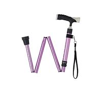 GSZCCZS Fold Cane- Men Ms Crutch- Non-Slip Light Telescopic Crutch, Seniors Adjustable with Convenient Star of Light