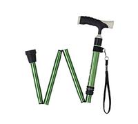 GSZCCZS Fold Cane- Men Ms Crutch- Non-Slip Light Telescopic Crutch, Seniors Adjustable with Convenient Star of Light