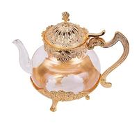 GSZCCZS Golden Glass Teapot Kitchen Metal Cold Kettle Coffee Pot European Style Home Decoration Glassware Birthday Wedding Gifts (Color : Metallic, Size : One Size) (Metallic One Size) Octopus feet