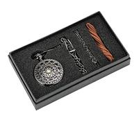 GSZCCZS Hand Winding Mechanical Pocket Watch Silver Metal Web Case Hand Winding Watch Sets + Box Bag/D