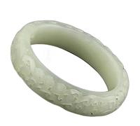 GSZCCZS Hetian Black White Jade Bangles Handcarved Flower Jade Bracelet Bangles for Women Jade Bracelet Jade Jewelry(56-57mm)