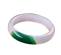 GSZCCZS Ice Jade Green White Chalcedony Agate Bangles Fashion Hand Jewelry Bracelet Accessorie Gift(59-60mm)