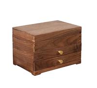 GSZCCZS Jewelry Box Wooden Jewellery Box Ornament Storage Box Cosmetic Box Jewelry Storage Case (Brown 24x16x17cm) (Brown 24x16x17cm)