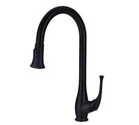 GSZCCZS Kitchen Faucet Black with Pull Down Sprayer Brass Hot and Cold Telescopic 360° Rotation 2 Spray Types Kitchen Sink Faucets