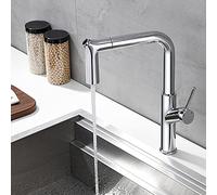 GSZCCZS Kitchen Faucets with Pull Out Spray Rotation Hot and Cold Dual Mode Nozzle Brass Telescopic Kitchen Mixer Sink Faucet-Black (Color : Nero)