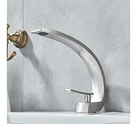 GSZCCZS Kitchen Sink Taps Basin Faucet Chrome Polish Basin Faucets Bathroom Mixer Tap Brass Washbasin Faucet Single Handle Single Hole Basin Sink Crane Tap-Brushed Nickle,Chrome,Bathroom Vanity Mixer