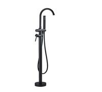 GSZCCZS Kitchen Tap Matte Black Brass Bathroom Tub Faucet, Floor Mounted Free Standing Bathtub Shower Mixer Taps, Hot Cold Water Crane Swivel Spout (Color : Gold, Size : 1) Sink Faucet