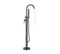 GSZCCZS Kitchen Tap Matte Black Brass Bathroom Tub Faucet, Floor Mounted Free Standing Bathtub Shower Mixer Taps, Hot Cold Water Crane Swivel Spout (Color : Gold, Size : 1) Sink Faucet