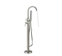 GSZCCZS Kitchen Tap Matte Black Brass Bathroom Tub Faucet, Floor Mounted Free Standing Bathtub Shower Mixer Taps, Hot Cold Water Crane Swivel Spout (Color : Gold, Size : 1) Sink Faucet