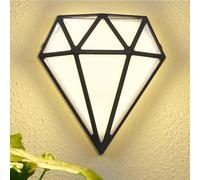 GSZCCZS LED Wall Light Indoor Outdoor Modern Sconce Black/Gold Lights Aluminum Waterproof Diamond Shape Mount Warm White 3000K