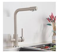 GSZCCZS Matte Black Brass Pure Water Kitchen Faucet Dual Handle Hot and Cold Drinking Water 3-Way Filter Kitchen Purified Mixer Taps(Black Bronze)