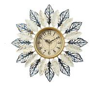 GSZCCZS Metal Leaf Decorative Clock Home Living Room Bedroom Silent Wall Clock Restaurant Wall Watch Rustic