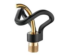 GSZCCZS Modern Black Brass Bathroom Sink Mixer Faucet - Single Lever Waterfall Basin Tap with Hot/Cold Water UK Standard Hoses - Stylish and Functional for Contemporary Bathrooms