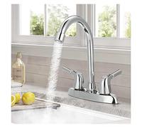 GSZCCZS Modern Copper Double Hole Handle Kitchen Faucet Rotary hot and Cold Basin Sink Water Mixer washbasin Bathroom Kitchen Faucet(D Type)