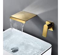 GSZCCZS Modern Matte Black/Chrome Wall Mounted Waterfall Bathroom Faucet Stylish Sink Faucets with Hot & Cold Water Mixer Tap