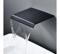 GSZCCZS Modern Matte Black/Chrome Wall Mounted Waterfall Bathroom Faucet Stylish Sink Faucets with Hot & Cold Water Mixer Tap