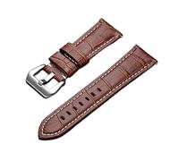 GSZCCZS New 20， 22， 24， 26mm Genuine Leather Watch Band Strap watchband Watch Accessories Bracelet with Solid Metal Buckle(White-Patch Five-Pointed star4,24mm)