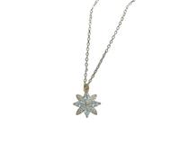 GSZCCZS New 2025 925 Sterling Silver French Simple Pavé Crystal Snowflake Clavicle Chain Necklace Women Fashion Charm Student Jewelry Accessories With For You Accessories Trendy Creative Gift