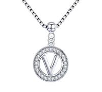 GSZCCZS New 2025 925 Sterling Silver Vintage Letter A to Z Initial M S K Alphabet Pendant Long Chain Necklace Fine Jewelry with for You Fashion Accessories Creative Gift