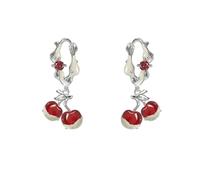 GSZCCZS New 2025 Original Design Lovely Sweet Temperament Simulated Pearl Red Cherry Pendant Necklace For Women Her Gift Modern Jewelry Fashion Trendy Accessories Creative
