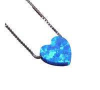 GSZCCZS New 2026 925 Sterling Silver Necklaces Created Opal Pendant Heart Shaped Accessories Women Jewelry Long Necklace Decoration Luxury With You Trendy Best For Gift