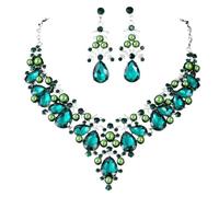 GSZCCZS New 2026 Luxury Pearl Necklace Earrings Set Women's Exaggerated Crystal Necklace Earrings Jewelry Set Wedding Party Banquet Jewelry Gifts Jewelry Fashion Accessories Creative Gift