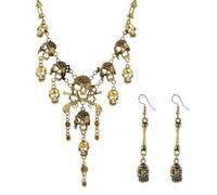 GSZCCZS New 2026 Unisex Halloween Jewelry Findings Punk Vintage Tassel Necklace And Earrings Set For Women Party Accessories Fashion Trendy Creative Gift For Women And Men