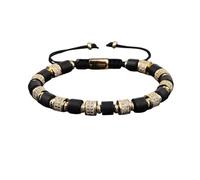 GSZCCZS New 2026 Unisex Luxury Natural Stone Cz Pave Tube Charm Matte Onyx Beads Friendship Adjustable Bracelet For Men Jewelry Gift With You Accessories Trendy Creative For Women And Men