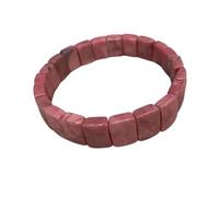 GSZCCZS New 2026 Unisex Pink Rhodonite Stone Beads Bracelet Natural Gemstone Bangle DIY Jewelry For Woman Gift Decoration Luxury With You Accessories Trendy Creative Best For Women And Men