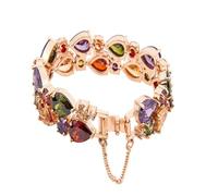 GSZCCZS New For Trendy 2025 Price Mona Lisa Multicolor Cubic Zircon Bracelets Bangles Luxury Wedding Bracelets For Women Crystal Jewelry Fashion Accessories Creative Gift