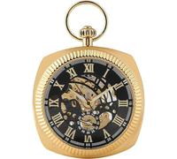 GSZCCZS Pocket Watch,Black/Silver/Gold Mechanical Square Manual Winding Pocket Watch