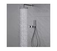 GSZCCZS Rain Shower System 8 Nch Shower Faucet Set Wall Mounted Shower Combo Set Brass Rain Mixer Shower with Shower Head,Handheld Shower, Brushed Gold