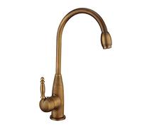 GSZCCZS Retro Kitchen Faucet Single Lever Handle, VintageSwivel High Arc Single Lever Bar-Pre Bathroom Mixer Tap, Brass Monobloc Kitchen Sink Tap, Durability and Dependability,A Need