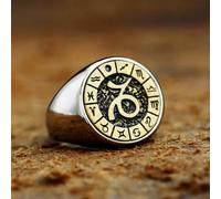 GSZCCZS Retro Signs of The Zodiac Constellation Ring Stainless Steel Men Women Gift Ring-Cancer-8
