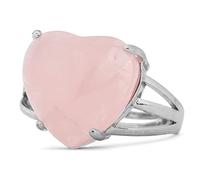 GSZCCZS Rings, Inlaid Heart-Shaped Natural Rose Quartz Stone Adjustable Op Knuckle Tail Ring Finger Joint Ring Jewelry For Wom Lady rls Wedding Valtine'S Day ft