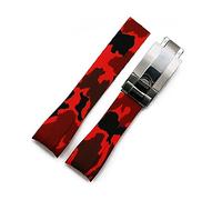 GSZCCZS Rubber Strap Men's Camouflage Watch Accessories For Water Ghost GMT Waterproof Silicone Strap Female 20mm Men Watch Band