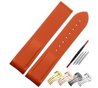 GSZCCZS Rubber Watch Strap 20mm 22mm Silicone Watchband Suitable for Omega Watch Band Folding Clasp Curved End Wristwatches Belt (Color : Black White, Size : 20mm Silver Buckle)