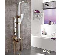 GSZCCZS Shower System Black Shower System Height Adjustable Massage Jet Shower Mixers Brass Rain Shower Head Bidet Sprayer Head Bathroom Faucet