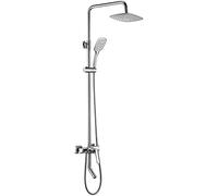 GSZCCZS Shower System Set with Shower Head Shower Hose Shower Faucet Set Wall Mounted Adjustable Shower Combo Set with 3-Setting Handheld Shower, Tub Spout,Chrome,Chrome,Chrome