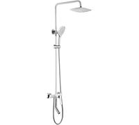 GSZCCZS Shower System Set with Shower Head Shower Hose Shower Faucet Set Wall Mounted Adjustable Shower Combo Set with 3-Setting Handheld Shower, Tub Spout,Chrome,Chrome,Chrome