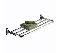 GSZCCZS Single Layer Wall Mount Towel Rack, 90 Folding Towel Rail, Storage Shelf with 3 Towel Bar - 6 Sizes/70Cm The New