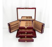 GSZCCZS snhxjh Wood Jewelry Box European-Style High-end Multi-Function Large-Capacity Multi-Layer Storage Jewelry Box with Lock Wedding Earrings
