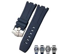 GSZCCZS Soft FKM Fluoro Rubber Watchband 28mm for AP Strap Audemars Piguet Royal Oak Offshore Diving Waterproof Sports Watch Band (Color : White, Size : 28x24mm)