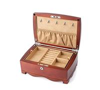 GSZCCZS Solid Wood Jewelry Makeup Storage Box Vintage Style Two-Layer Large-Capacity Storage Box