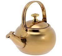 GSZCCZS Stainless Steel Whistling Tea Kettle Metal Stove Top Whistling Tea Pot Hot Water Kettle Heating Tea Kettle Boiling Kettle Teapot Kitchen Water Pot Golden 14cm T